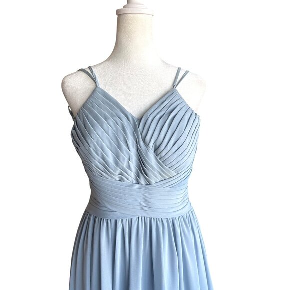 JJ's House Dusty Blue Bridesmaid Prom Formal Pagent Dress Size 4 /6 - Picture 3 of 10